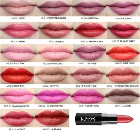 shades of nyx matte lipstick